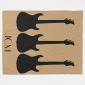 Monogram Black Electric Gitarren auf Camel Brown Fleecedecke (Vorderseite (Horizontal))