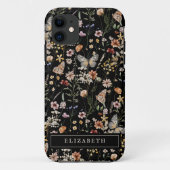 Monogram Black Floral iPhone Gehäuse Case-Mate iPhone Hülle (Rückseite)
