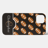 Monogram Black Football Muster Case-Mate iPhone Hülle (Rückseite (Horizontal))