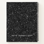 Monogram Black Glitzer Artist Sketchbook Notizblock (Rückseite)