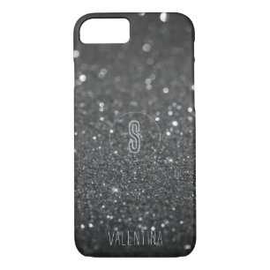 Monogram Black Glitzer Sparkle Case-Mate iPhone Hülle