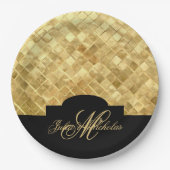 Monogram Black & Gold 50-Jubiläum Teller (Vorderseite)