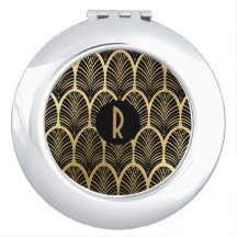 Monogram Black Gold Art Deco Gatsby Muster