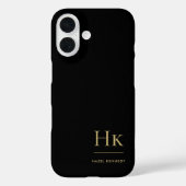 Monogram Black Gold Beruflich Elegant Stilvoll Case-Mate iPhone Hülle (Rückseite)