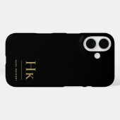 Monogram Black Gold Beruflich Elegant Stilvoll Case-Mate iPhone Hülle (Rückseite (Horizontal))