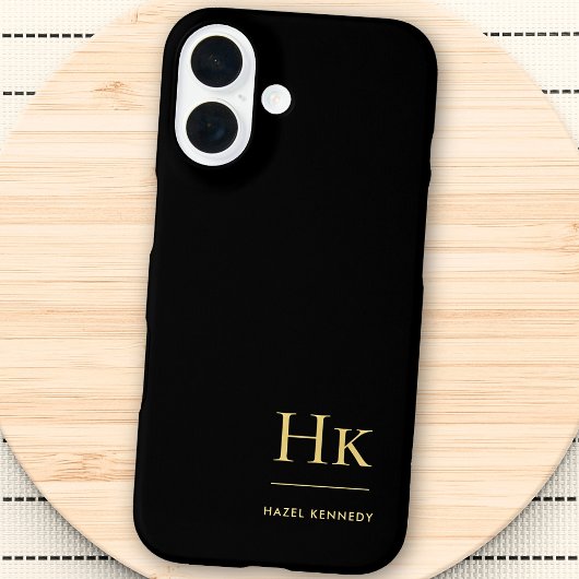 Monogram Black Gold Beruflich Elegant Stilvoll Case-Mate iPhone Hülle