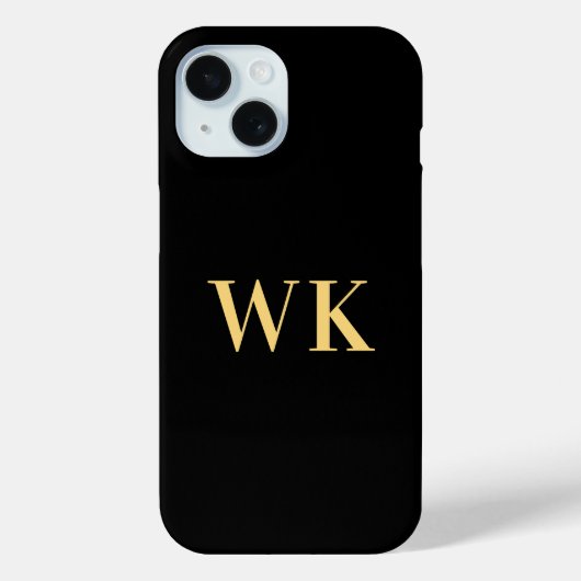 Monogram Black Gold Case-Mate iPhone Hülle (Rückseite)