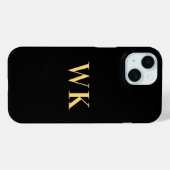 Monogram Black Gold Case-Mate iPhone Hülle (Rückseite (Horizontal))