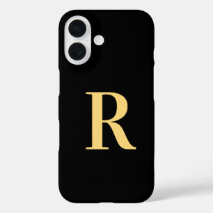 Monogram Black Gold iPhone 16 Hülle
