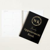 Monogram Black Gold Circle Family Terminkalender Planer (Anzeige)
