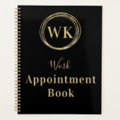 Monogram Black Gold Circles Work Appointing Book Planer (Vorderseite)