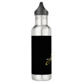 Monogram Black Gold Color Schlicht Moderner Name Edelstahlflasche (Links)