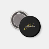 Monogram Black Gold Color Schlicht Moderner Name Magnet (Vorderseite/Rückseite)