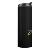 Monogram Black Gold Color Schlicht Moderner Name Thermosbecher (Nach links gedreht)