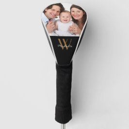 Monogram Black Gold Eleganname des Family Foto Golf Headcover