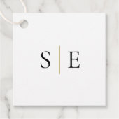 Monogram Black Gold Elegant Minimalistisch Geschenkanhänger (Vorderseite)