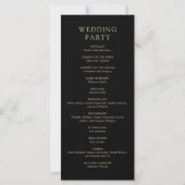 Monogram Black Gold Elegant Wedding Program (Rückseite)