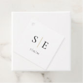 Monogram Black Gold Elegante Wedding Geschenkanhänger (Beispiel)