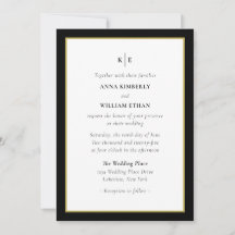 Monogram Black Gold - Familien zum Hochzeitsempfan