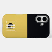 Monogram Black & Gold Girly Hübsch Case-Mate iPhone Hülle (Rückseite (Horizontal))
