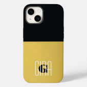 Monogram Black Gold & Girly Hübsch Case-Mate iPhone Hülle (Rückseite)