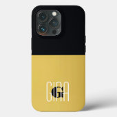 Monogram Black Gold & Girly Hübsch Case-Mate iPhone Hülle (Rückseite)