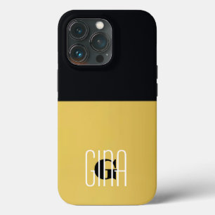 Monogram Black Gold & Girly Hübsch Case-Mate iPhone Hülle