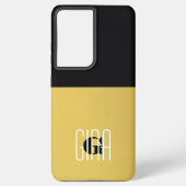 Monogram Black & Gold Girly Hübsch Samsung Galaxy Hülle (Rückseite)
