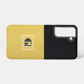 Monogram Black Gold & Girly Hübsch Samsung Galaxy Hülle (Rückseite (Horizontal))