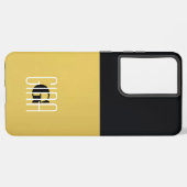 Monogram Black Gold & Girly Hübsch Samsung Galaxy Hülle (Linke Seite)