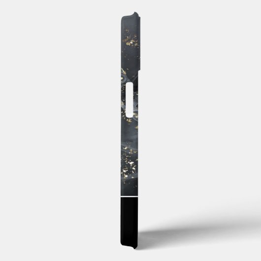 Monogram Black Gold Glitzer Abstrakt Ink Art Case-Mate iPhone Hülle (Rückseite / Rechts)