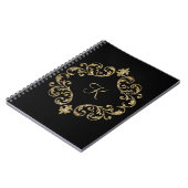 Monogram Black Gold Glitzer Journal Notizblock (Linke Seite)