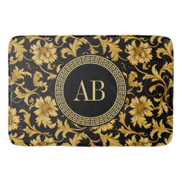 Monogram Black Gold Klasse Elegantes Muster Badematte