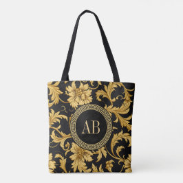 Monogram Black Gold Klasse Elegantes Muster Tasche