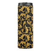 Monogram Black Gold Klasse Elegantes Muster Thermosbecher (Rückseite)