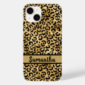 Monogram Black Gold Leopard Cheetah Print Case-Mate iPhone Hülle (Rückseite)