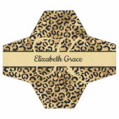 Monogram Black Gold Leopard Print Cheetah Animal Fußball (Flach)