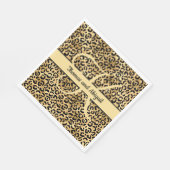 Monogram Black Gold Leopard Print Cheetah Animal Serviette (Ecke)