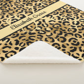 Monogram Black Gold Leopard Print Cheetah Animal Sherpadecke (3/4)