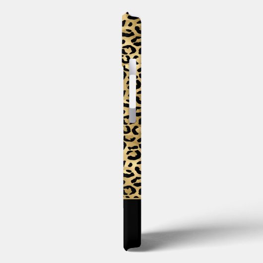 Monogram Black Gold Leopard Spots Muster Case-Mate iPhone Hülle (Rückseite / Links)