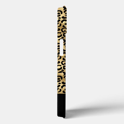 Monogram Black Gold Leopard Spots Muster Case-Mate iPhone Hülle (Rückseite / Rechts)