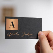 Monogram Black Gold Luxe Visitenkarte