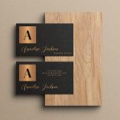 Monogram Black Gold Luxe Visitenkarte