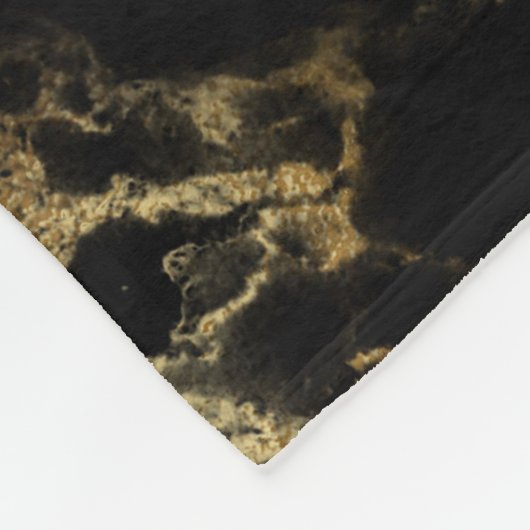 Monogram Black Gold Marmor Agate Trendy Chic Fleecedecke (Ecke)