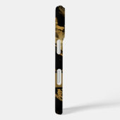 Monogram Black Gold Marmor Watercolor Wash Case-Mate iPhone Hülle (Rückseite / Rechts)