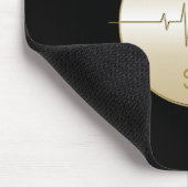 Monogram Black Gold Medical Stethoscope Heartbeat Mousepad (Ecke)
