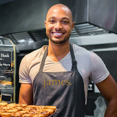 Monogram Black Gold Modern Einfach seinen Namen Schürze