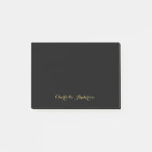 Monogram Black Gold Modern Minimalistisch Post-it Klebezettel (Vorderseite)