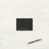 Monogram Black Gold Modern Minimalistisch Post-it Klebezettel (Auf Schreibtisch)