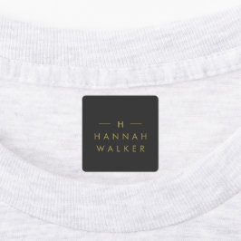 Monogram Black Gold | Moderne Minimalistische Klei Etiketten